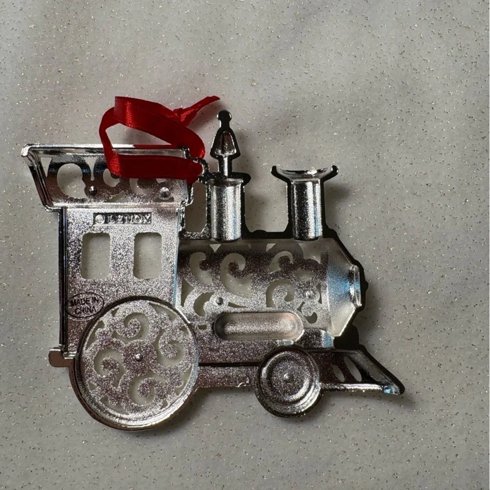 Lenox Sparkle and Scroll Multi-Crystal Christmas Train Ornament